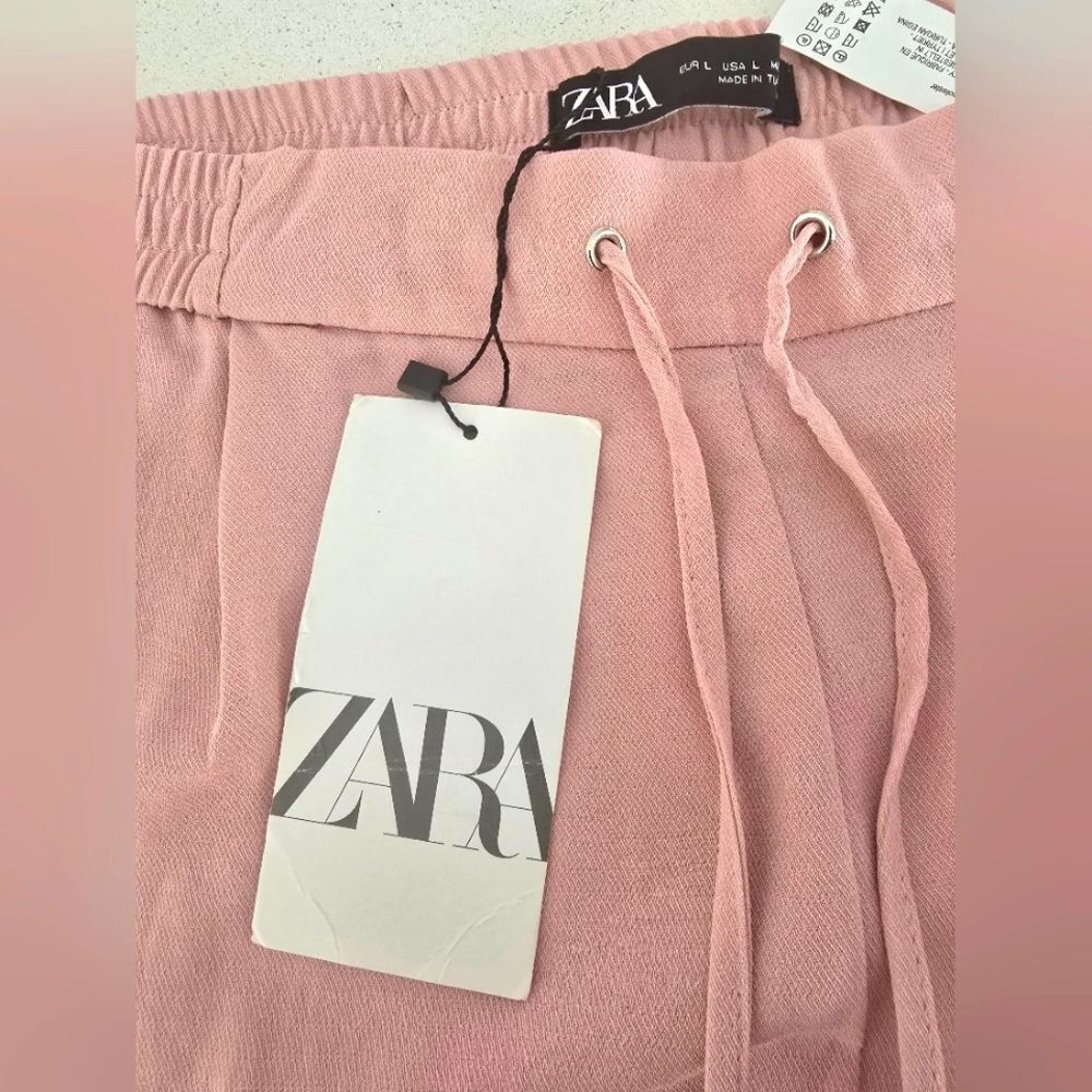 ZARA- Pink Drawstring Pants - Picture 4 of 7